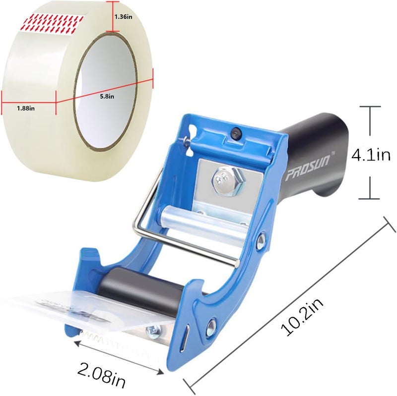 IDHM Heavy Duty Metal Packing Tape Dispensers Gun:2-inch Wide Tape Dispenser, 2 Pack(2" Blue + 2" Orange) - Image 3
